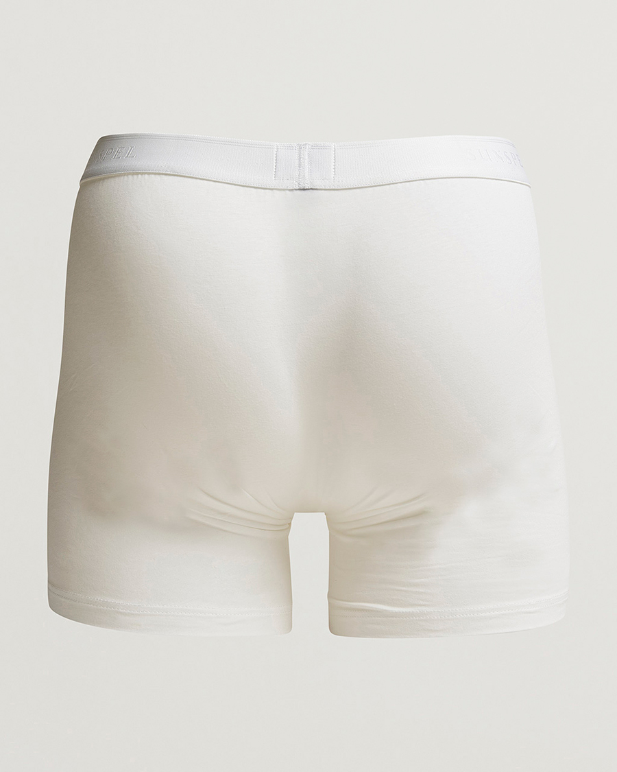 Herren | Trunks | Sunspel | Long Leg Cotton Stretch Trunk White