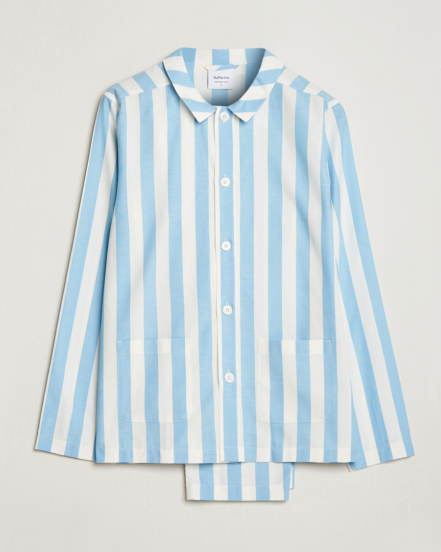 Herren | Pyjamas | Nufferton | Uno Striped Pyjama Set Blue/White