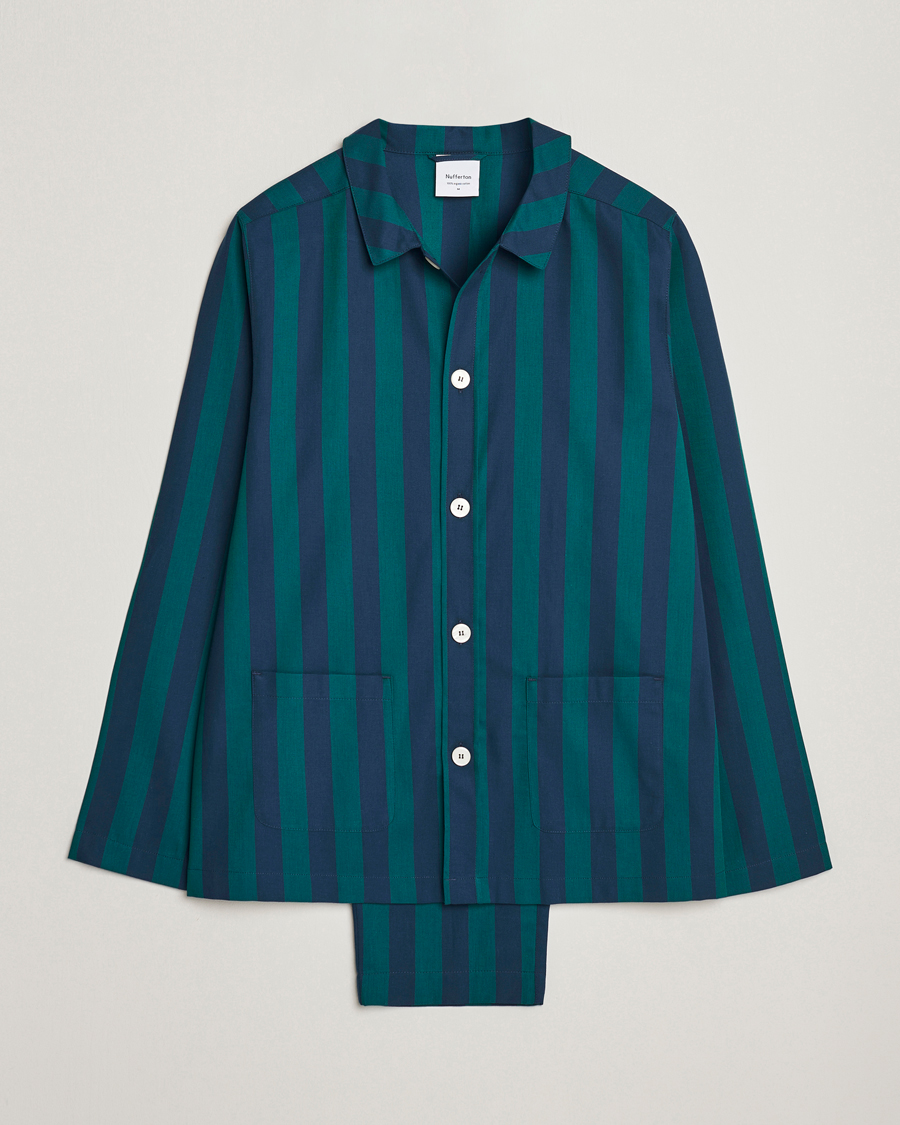 Herren | | Nufferton | Uno Striped Pyjama Set Blue/Green