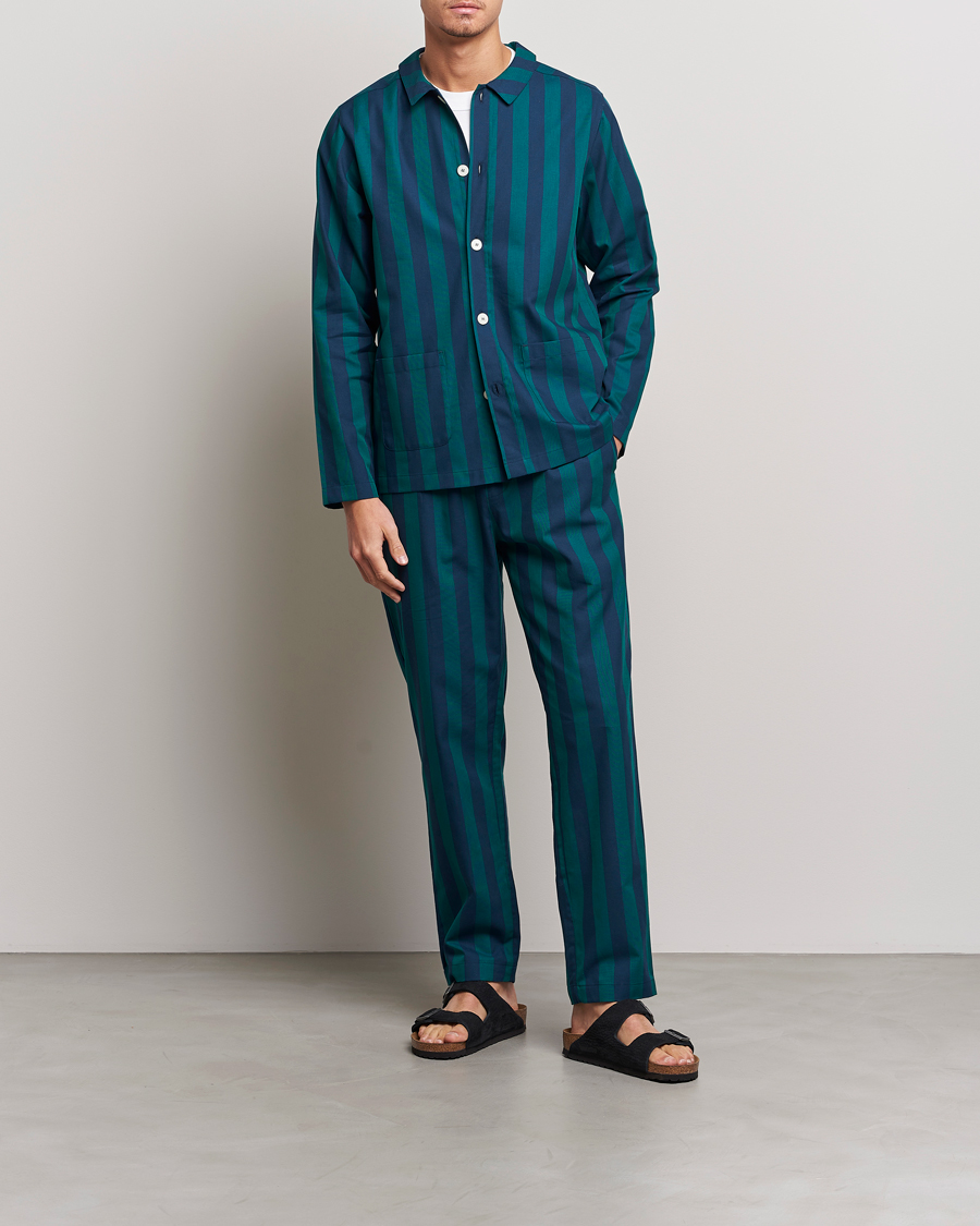 Herren | | Nufferton | Uno Striped Pyjama Set Blue/Green
