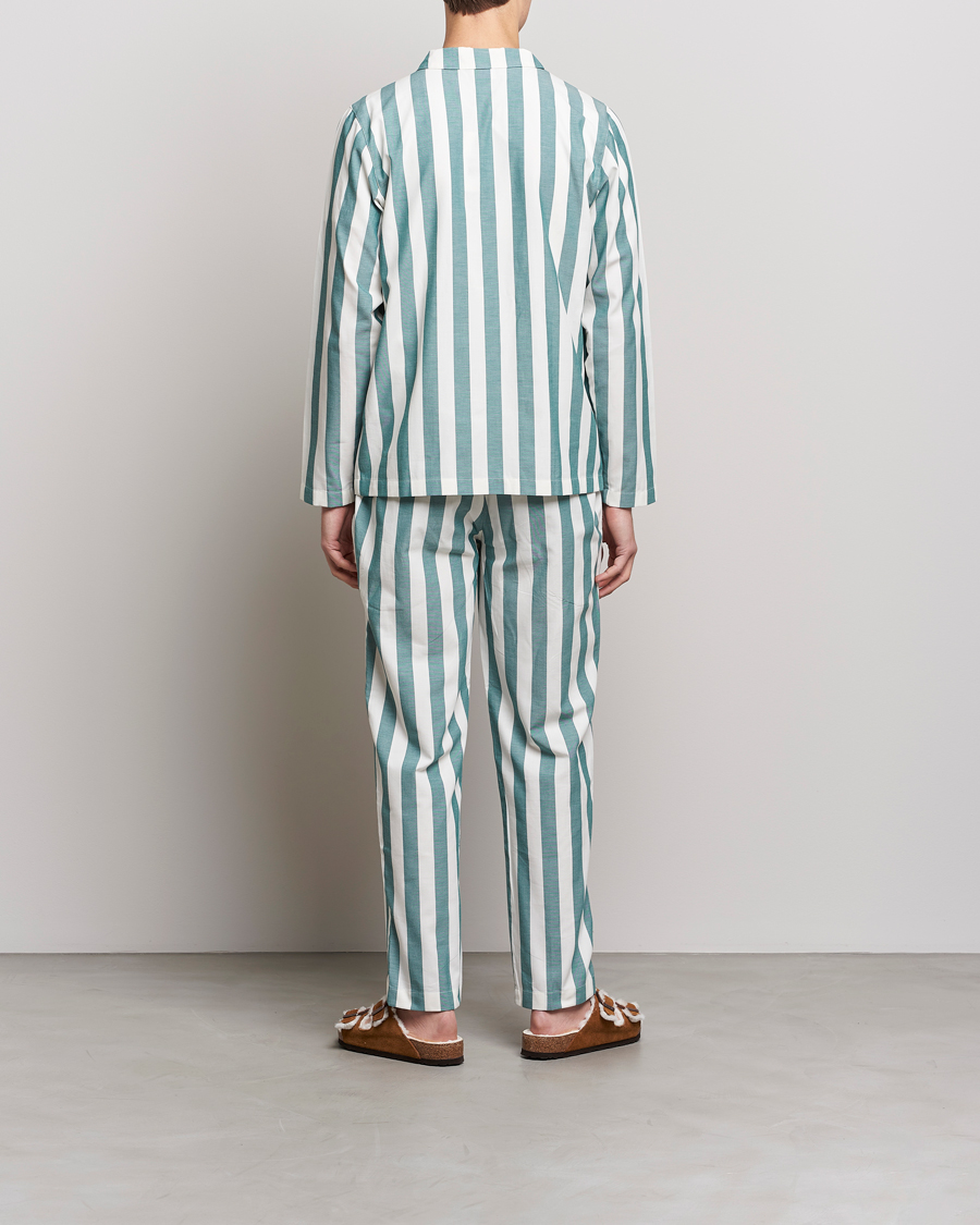 Herren | Nufferton Uno Striped Pyjama Set Green/White | Nufferton | Uno Striped Pyjama Set Green/White