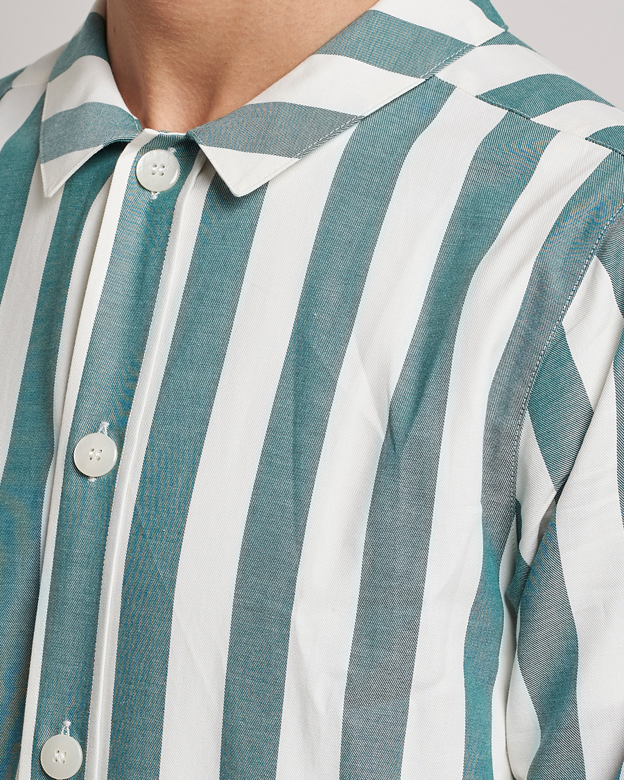 Herren | Nufferton Uno Striped Pyjama Set Green/White | Nufferton | Uno Striped Pyjama Set Green/White