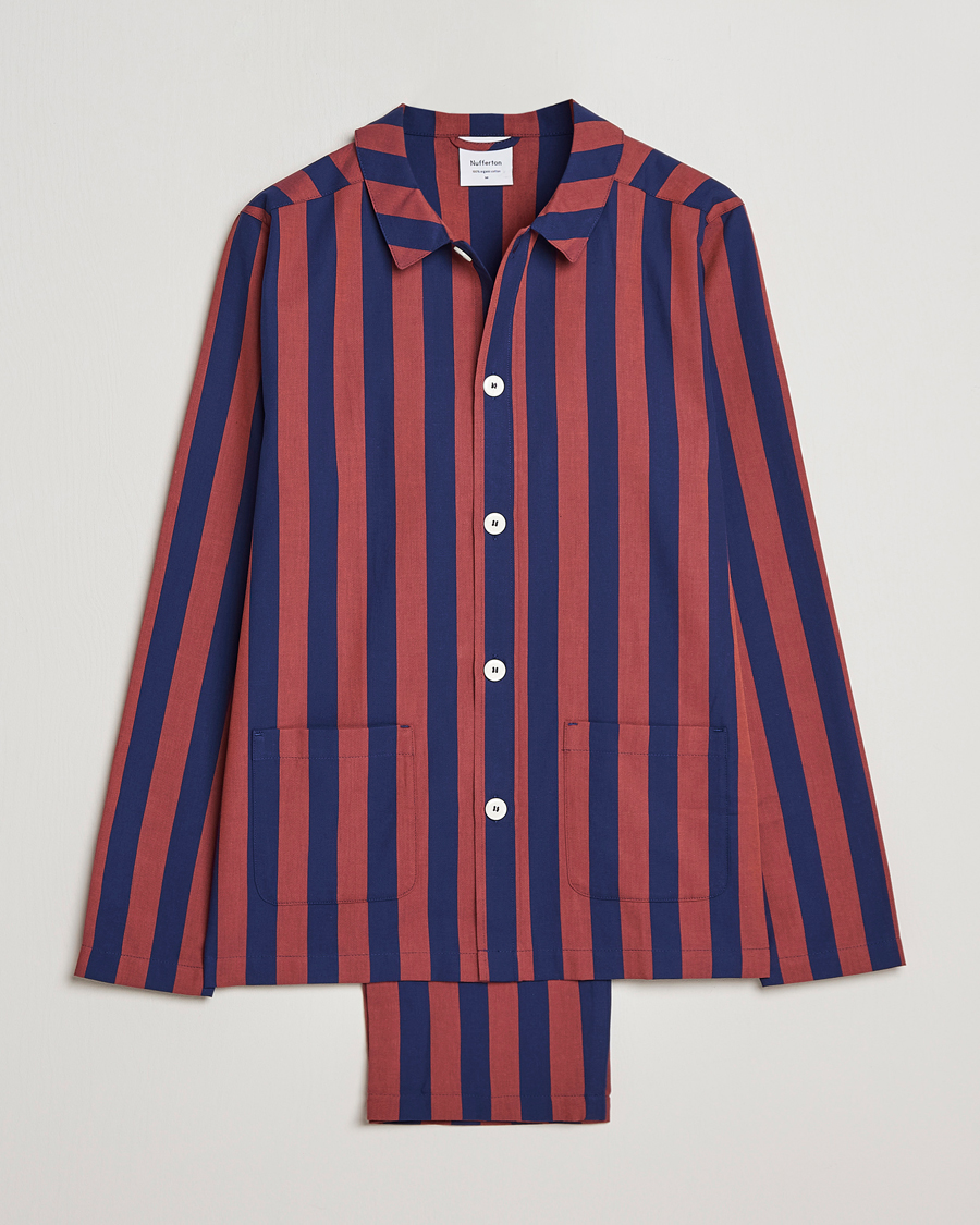 Herren | | Nufferton | Uno Striped Pyjama Set Blue/Red