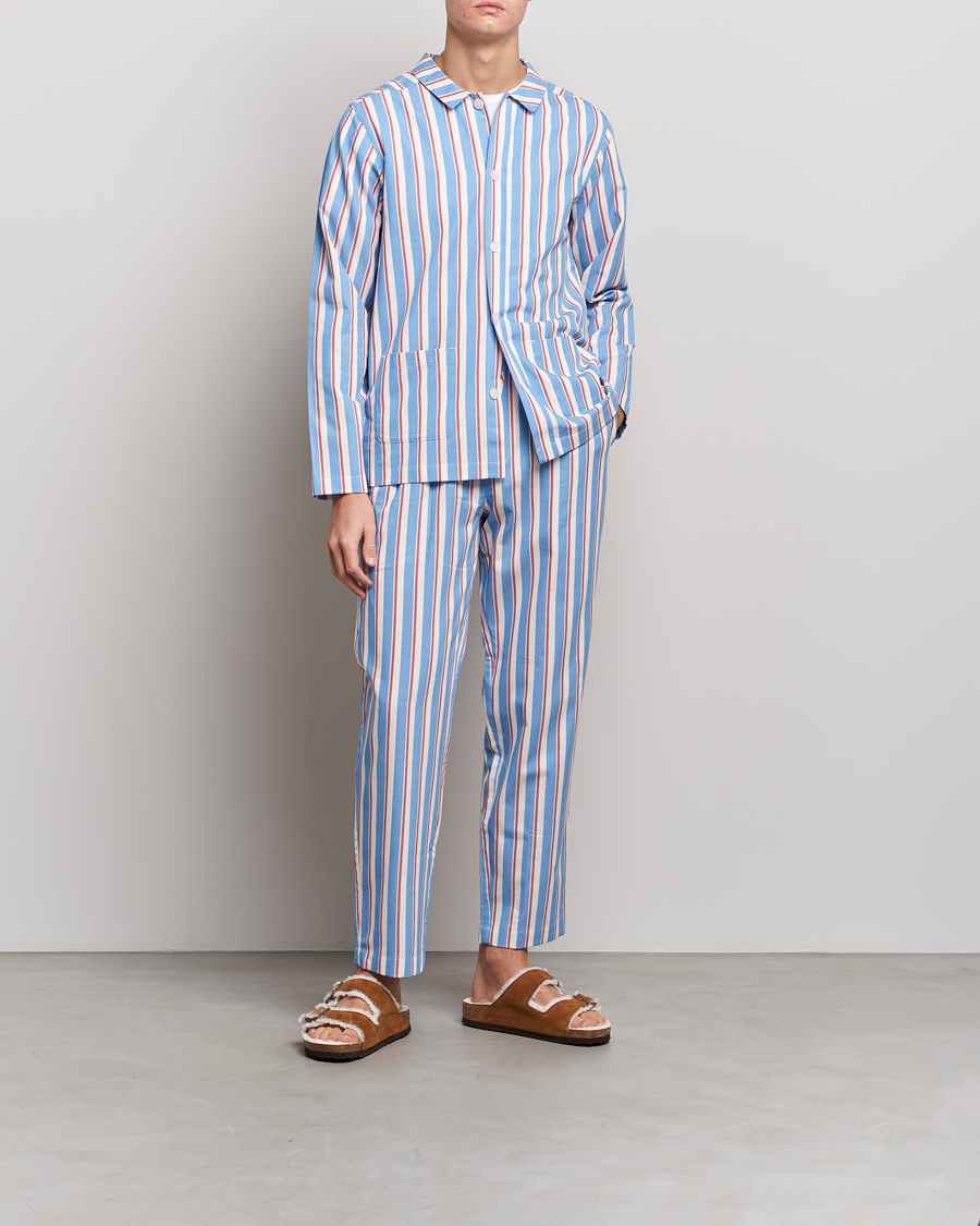 Herren | Lifestyle | Nufferton | Uno Triple Striped Pyjama Set Blue/White/Red