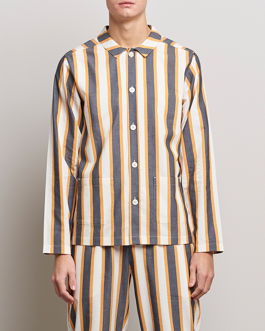 Herren |  | Nufferton | Uno Triple Striped Pyjama Set Yellow/Blue