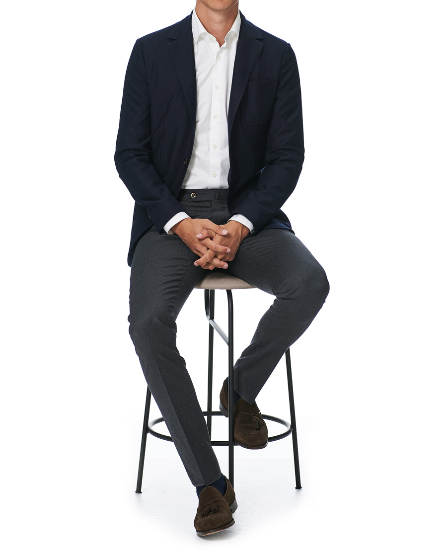 Herren | Sakkos | Canali | Structured Wool Jersey Blazer Navy