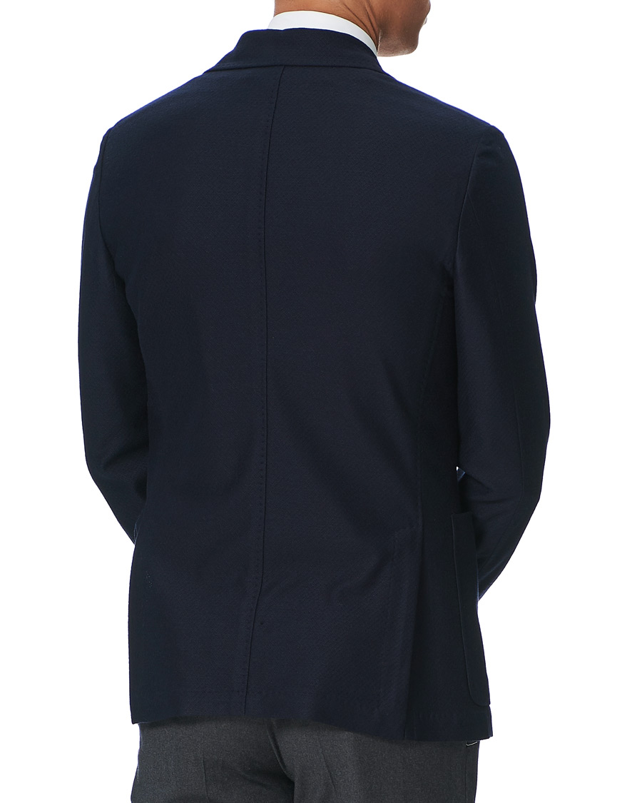 Herren | Sakkos | Canali | Structured Wool Jersey Blazer Navy