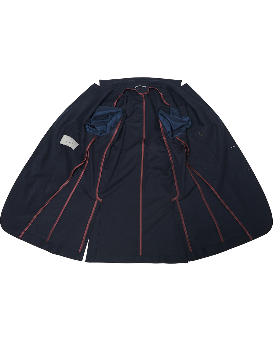 Herren | Sakkos | Canali | Structured Wool Jersey Blazer Navy