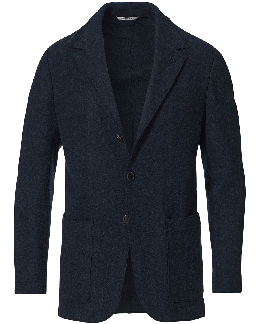 Herren | Sakkos | Canali | Soft Wool Jersey Jacket Navy Melange