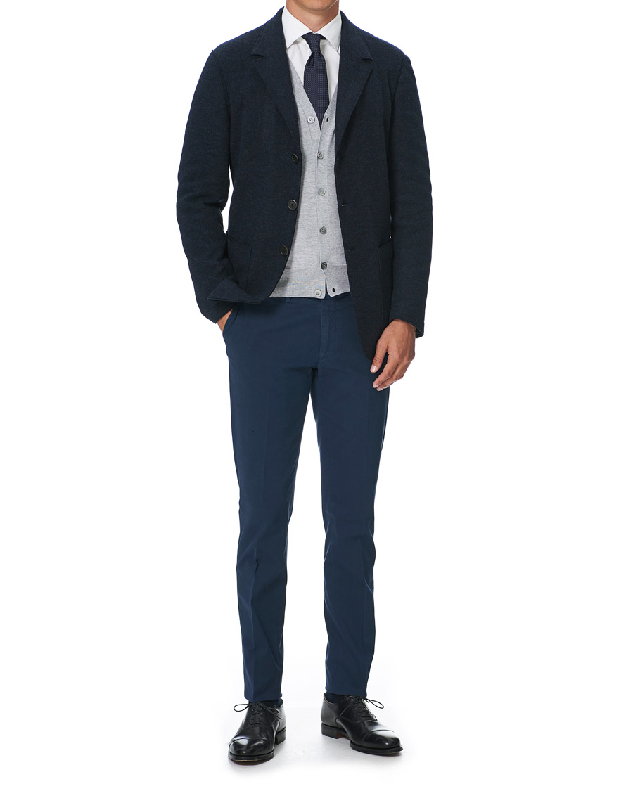Herren | Sakkos | Canali | Soft Wool Jersey Jacket Navy Melange