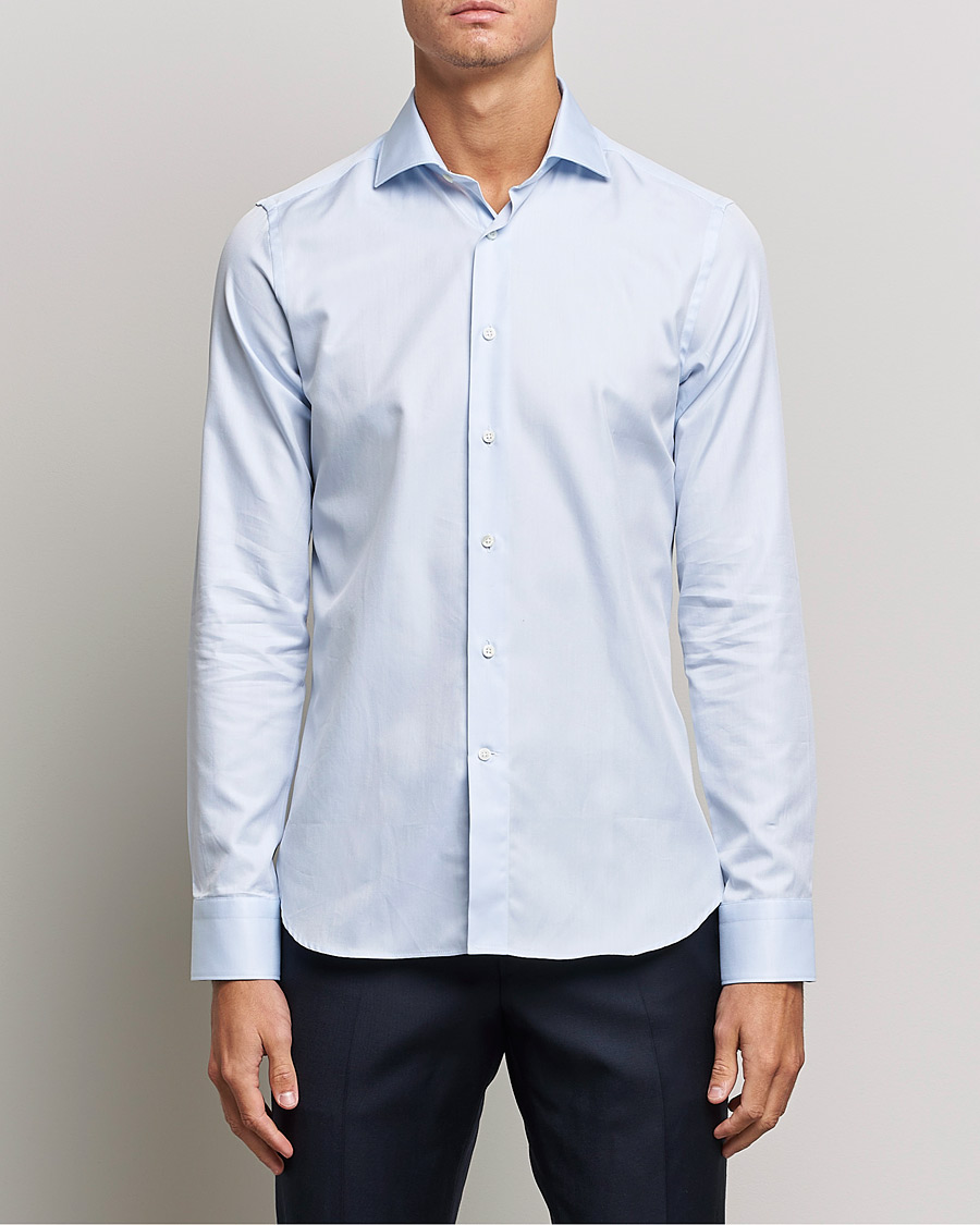 Herren | | Canali | Slim Fit Cotton Shirt Light Blue