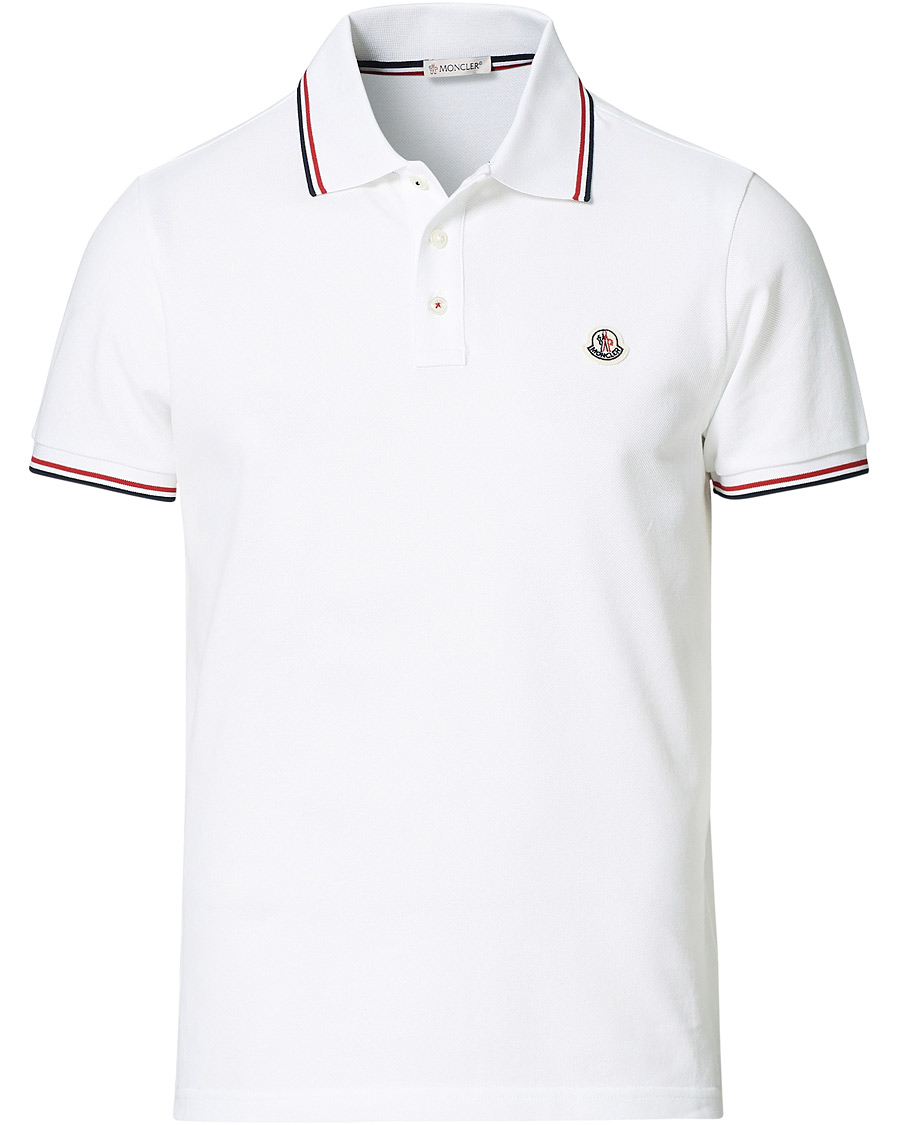 Herren | Poloshirts | Moncler | Logo Tipped Polo White