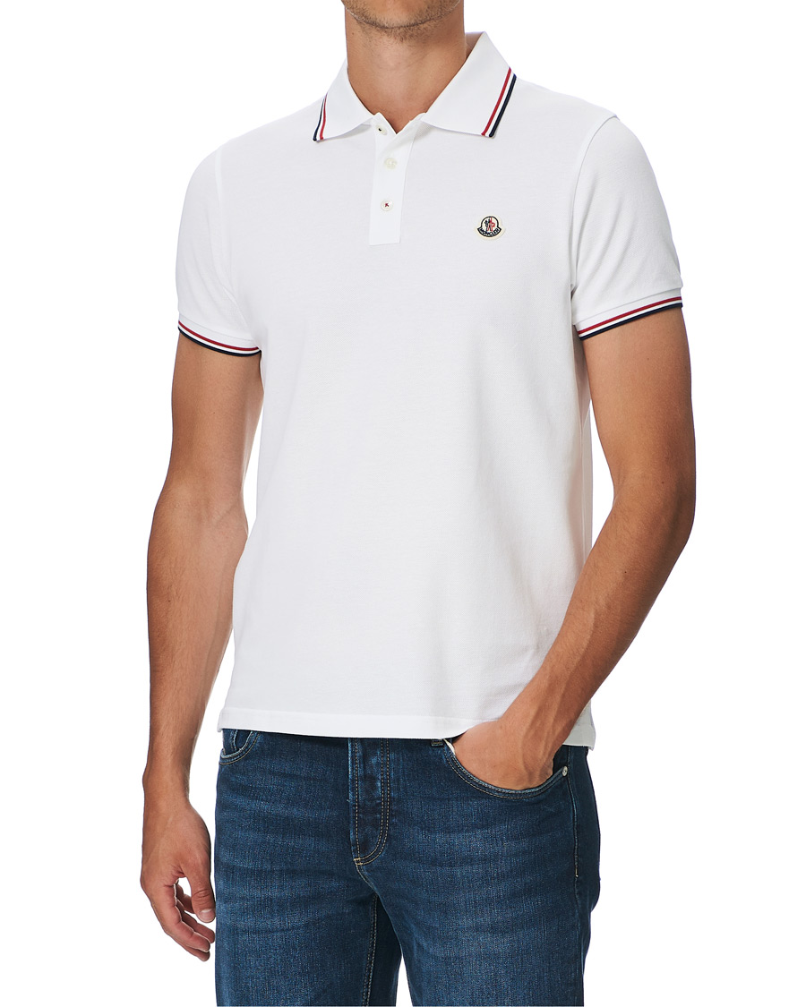 Herren | Poloshirts | Moncler | Logo Tipped Polo White