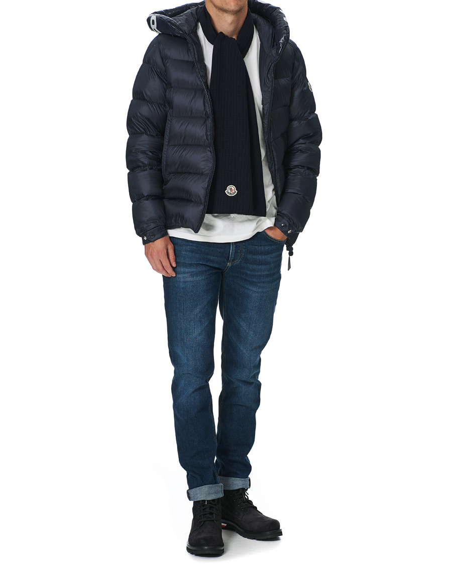Herren | Moncler Ribbed Wool Scarf Navy | Moncler | Ribbed Wool Scarf Navy