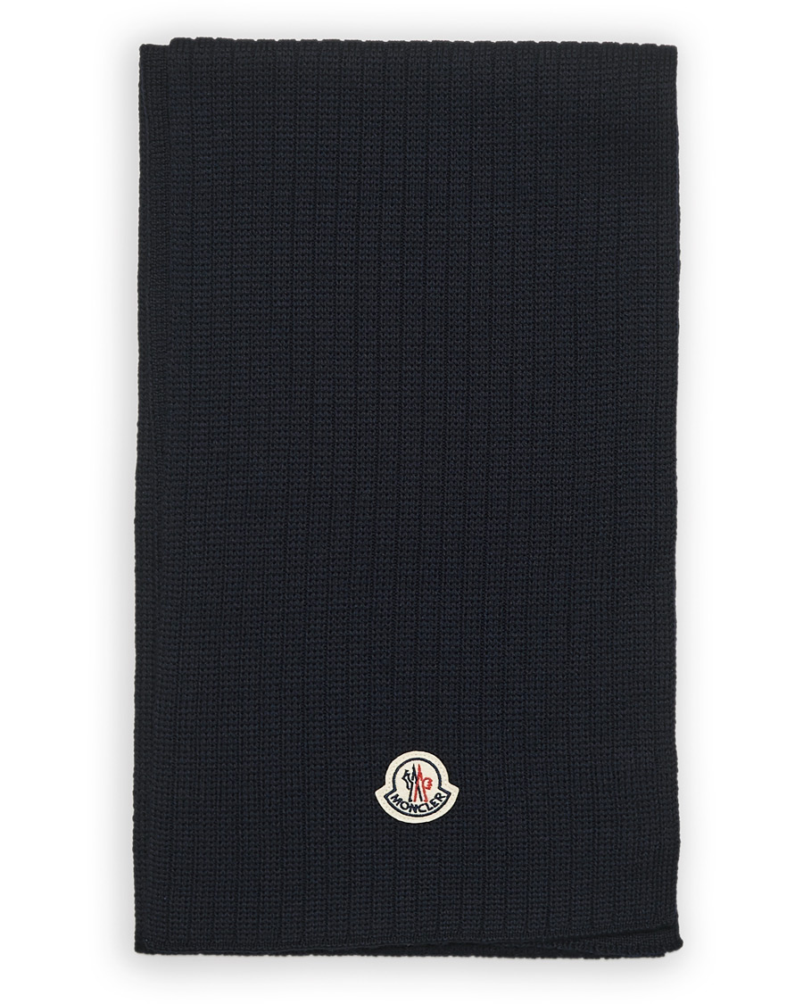 Herren | Moncler Ribbed Wool Scarf Navy | Moncler | Ribbed Wool Scarf Navy