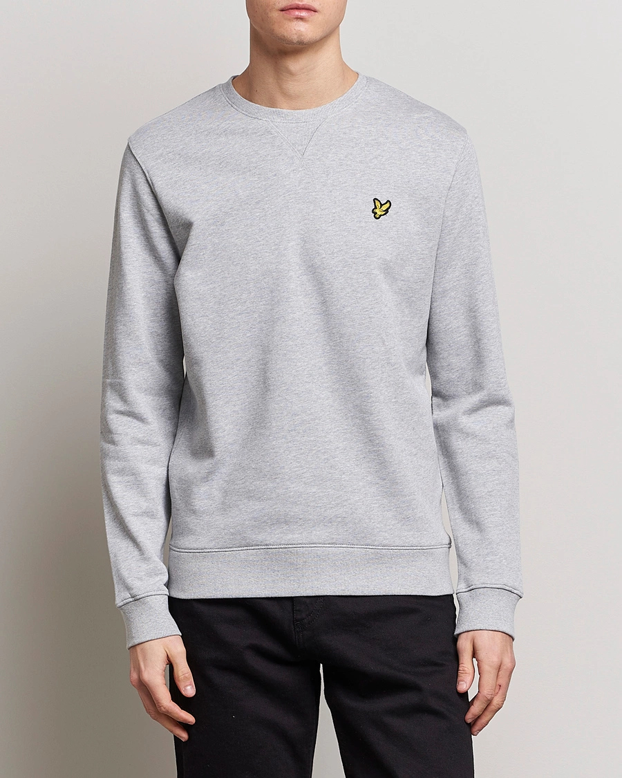 Herren | Graue Sweatshirts | Lyle & Scott | Crew Neck Cotton Sweatershirt Light Grey Marl