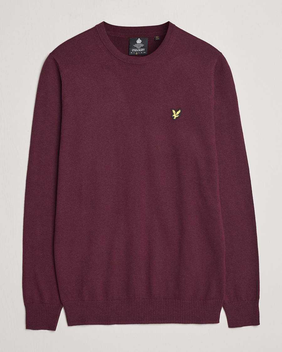 Herren | Pullover | Lyle & Scott | Cotton/Merino Crew Neck Jumper Burgundy
