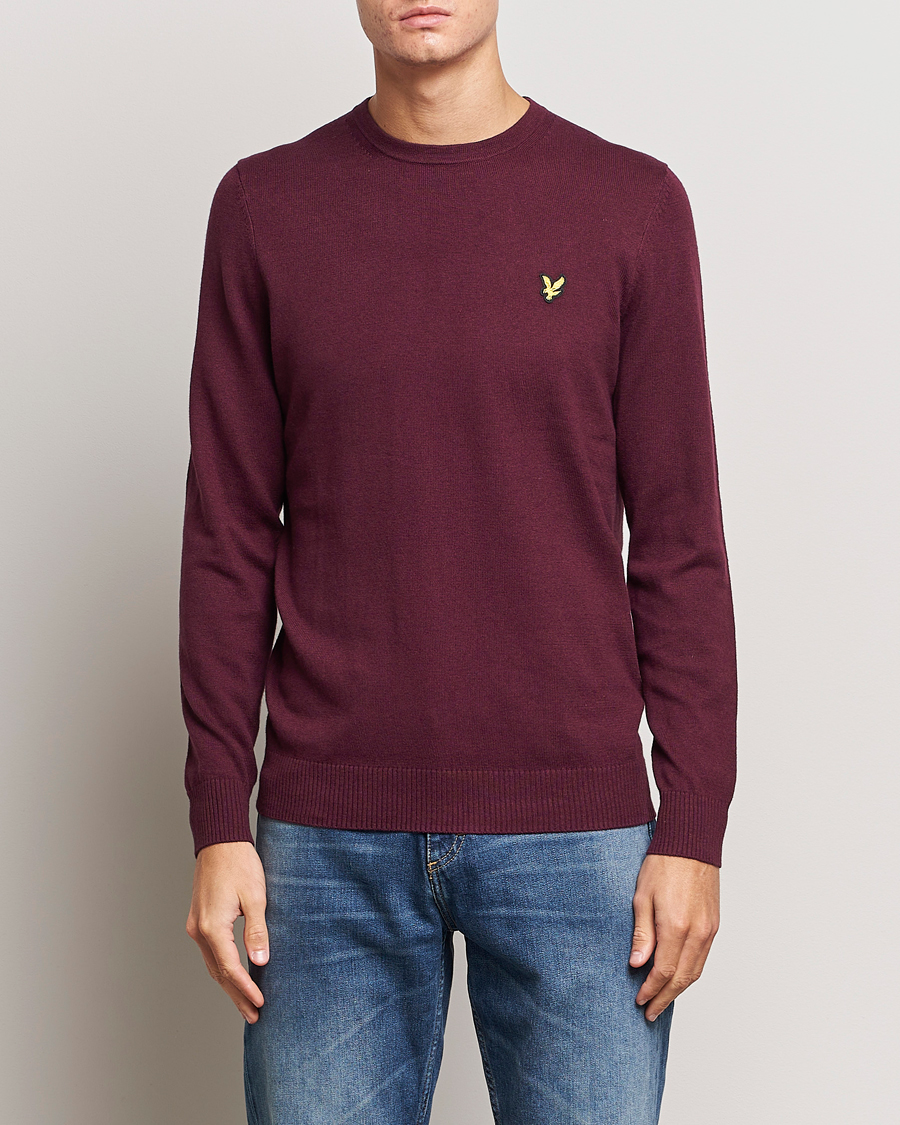 Herren | Pullover | Lyle & Scott | Cotton/Merino Crew Neck Jumper Burgundy