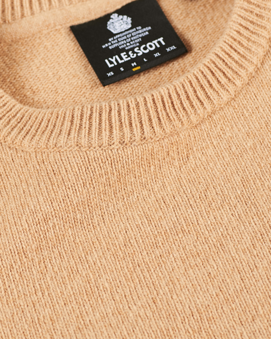 Herren | Pullover | Lyle & Scott | Lambswool Crew Neck Pullover Tan Marl