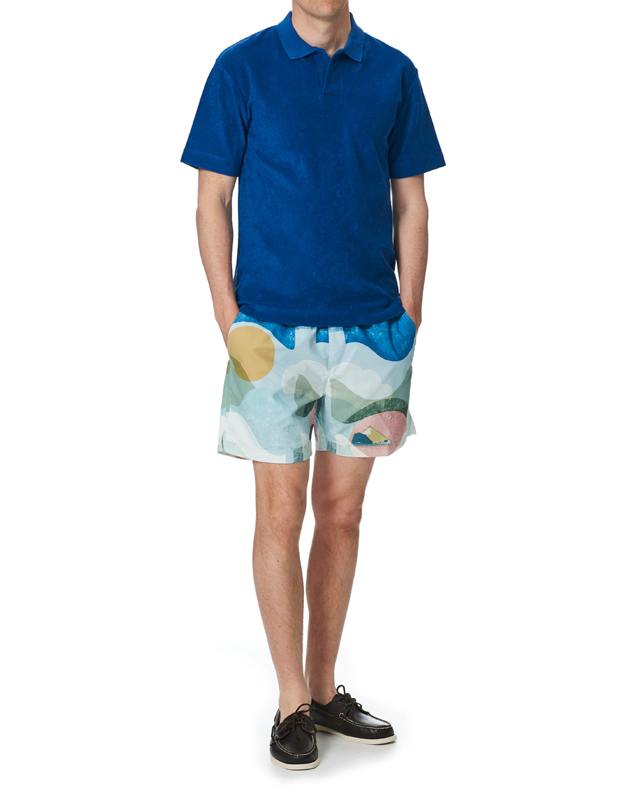 Herren | Poloshirts | Sunspel | Organic Cotton Towelling Polo Blue
