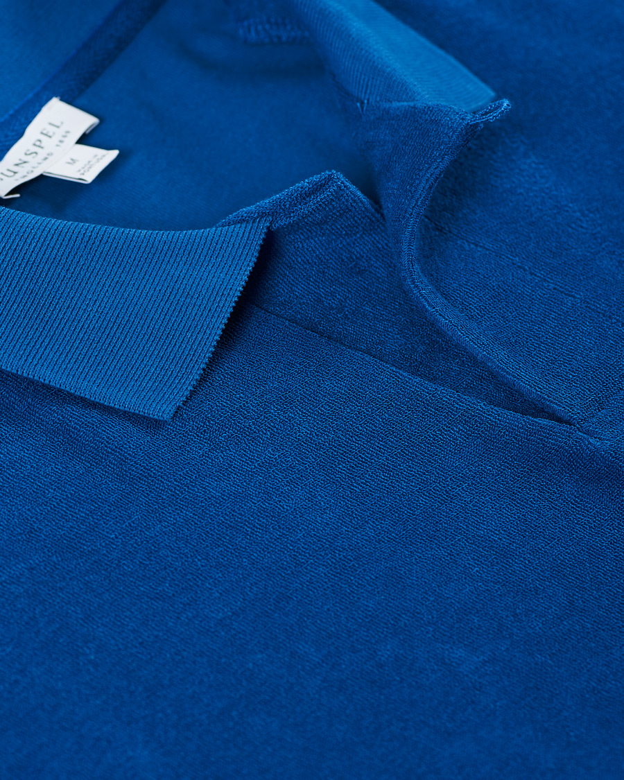 Herren | Poloshirts | Sunspel | Organic Cotton Towelling Polo Blue