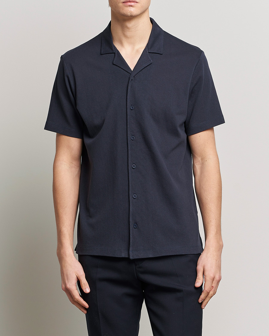 Herren | Poloshirt | Sunspel | Riviera Resort Shirt Navy