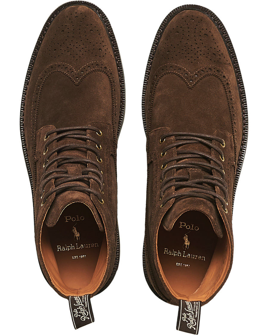 Herren | Polo Ralph Lauren Asher Wing Tip Boot Chocolate Brown Suede | Polo Ralph Lauren | Asher Wing Tip Boot Chocolate Brown Suede