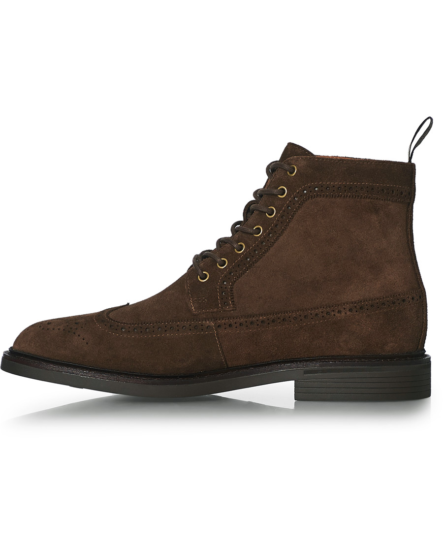 Herren | Polo Ralph Lauren Asher Wing Tip Boot Chocolate Brown Suede | Polo Ralph Lauren | Asher Wing Tip Boot Chocolate Brown Suede