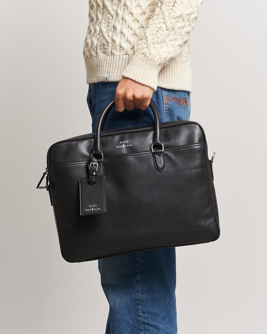Herren |  | Polo Ralph Lauren | Leather Commuter Bag Black