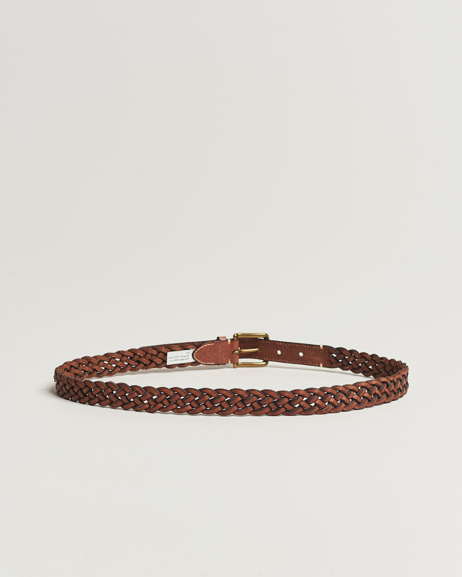 Herren |  | Polo Ralph Lauren | Leather Braided Belt Saddle Brown