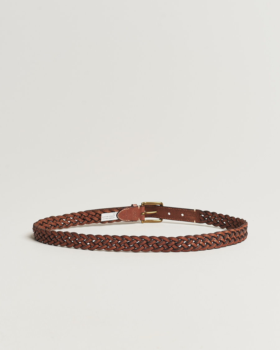 Herren | | Polo Ralph Lauren | Leather Braided Belt Saddle Brown