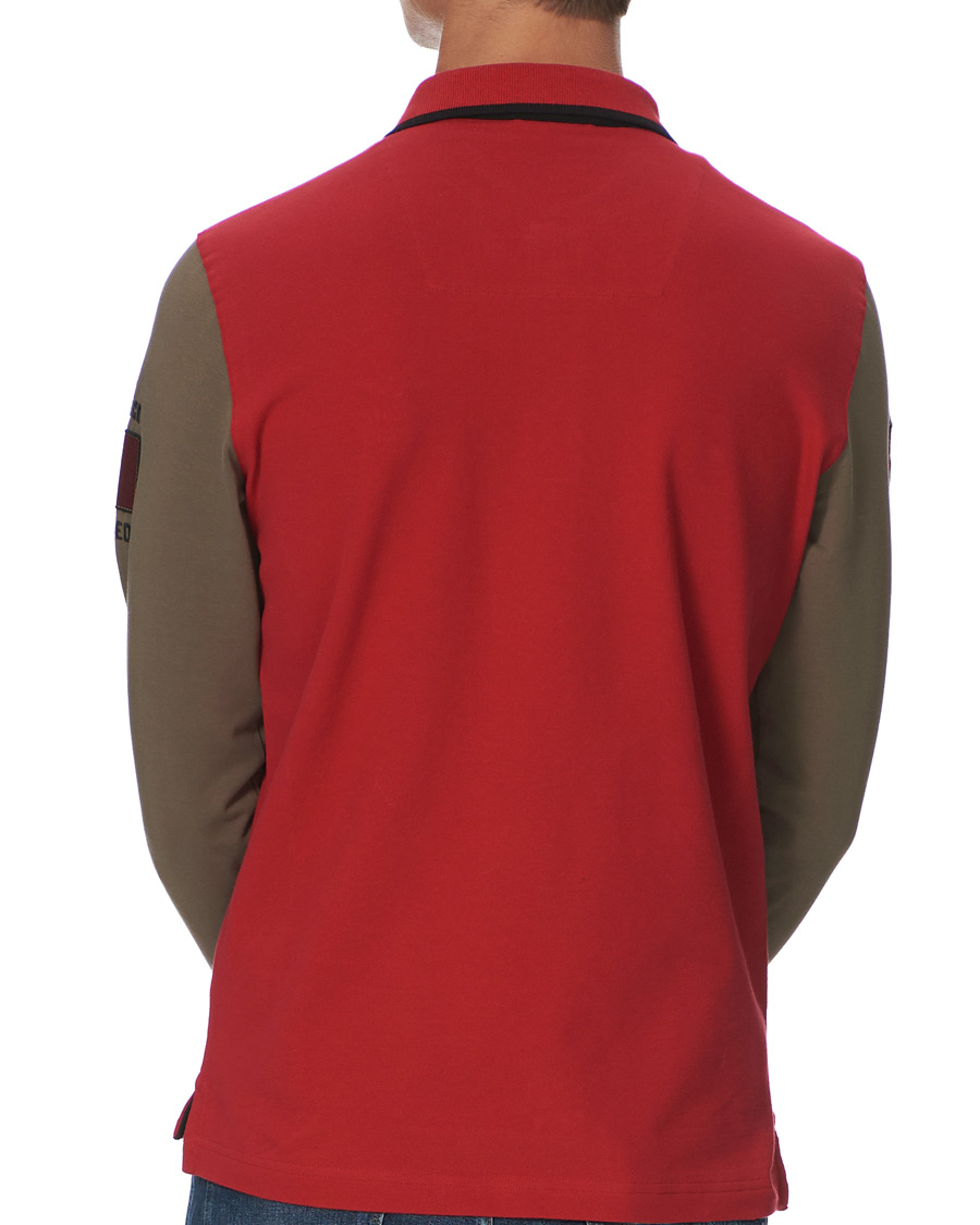 Herren | Pullover | Aeronautica Militare | Long Sleve Logo Polo Military/Black/Red