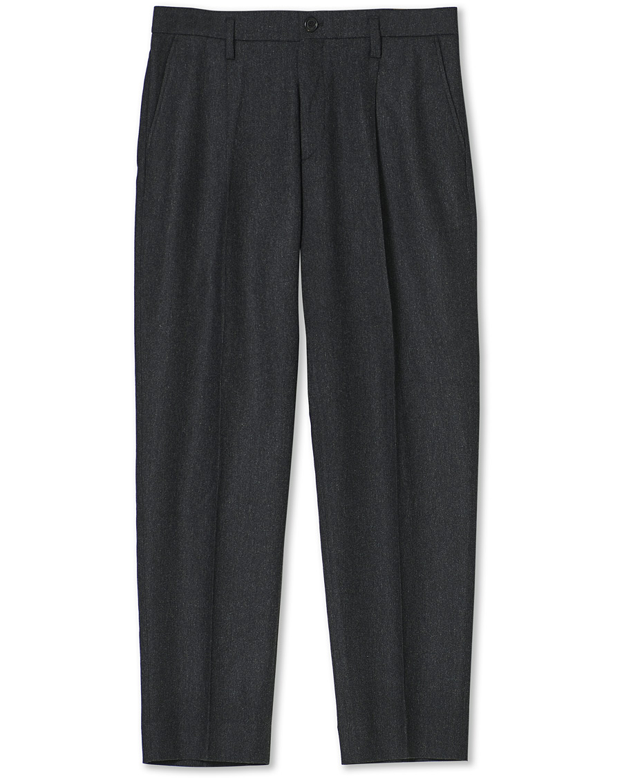 Herren | Hosen | Filippa K | Samson Flannel Trousers Dark Grey Mel