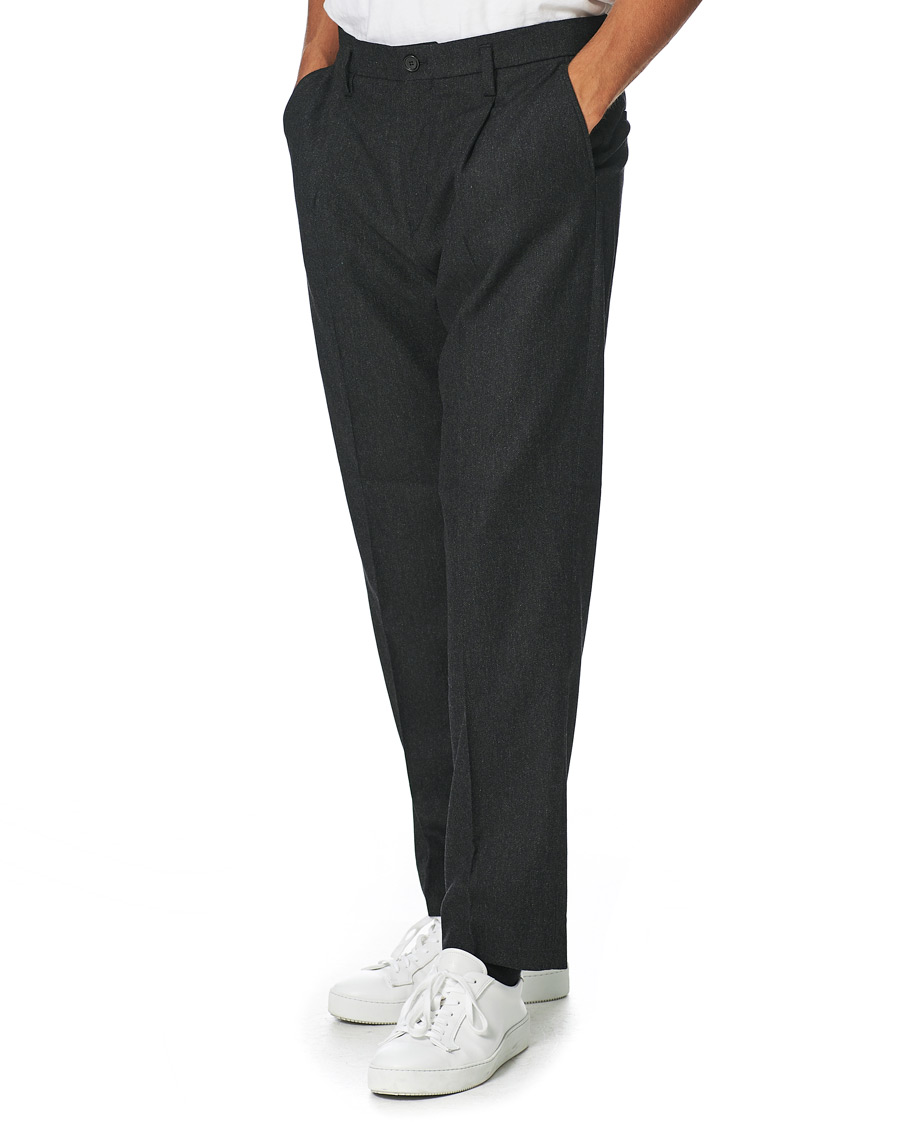 Herren | Hosen | Filippa K | Samson Flannel Trousers Dark Grey Mel