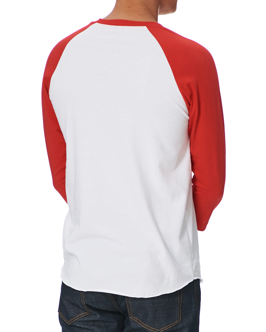 Herren | T-Shirts | Red Wing Shoes | 3/4 Sleeve Baseball Logo T-shirt Red/White