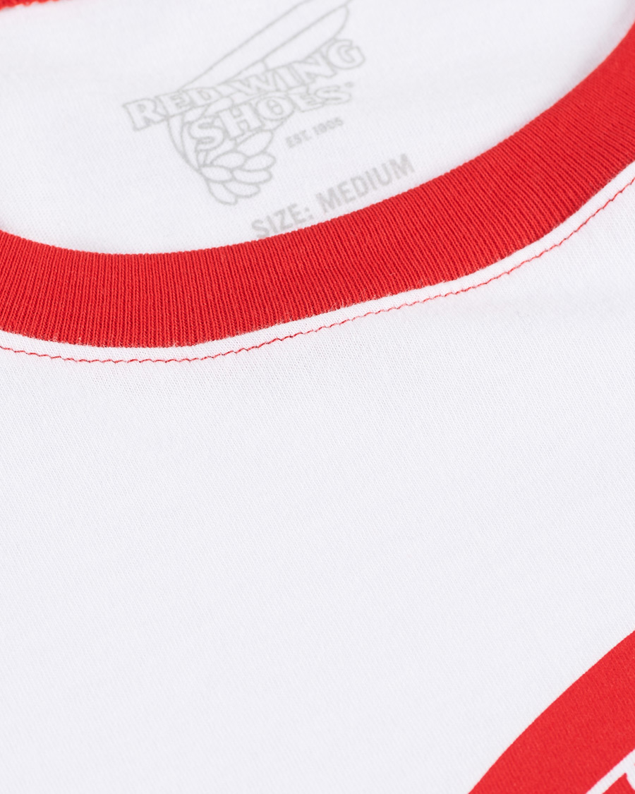 Herren | T-Shirts | Red Wing Shoes | 3/4 Sleeve Baseball Logo T-shirt Red/White