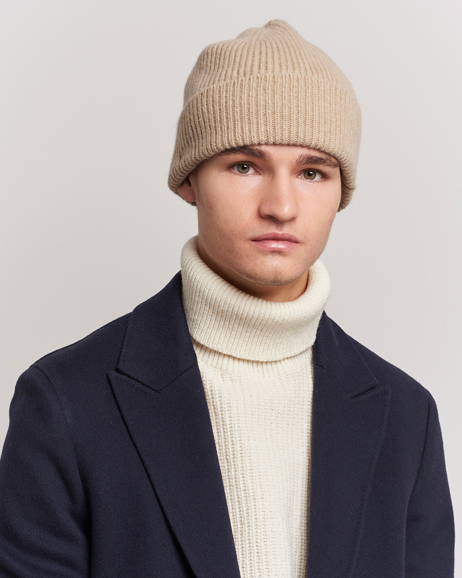 Herren | Accessoires | Le Bonnet | Lambswool/Caregora Beanie Sand