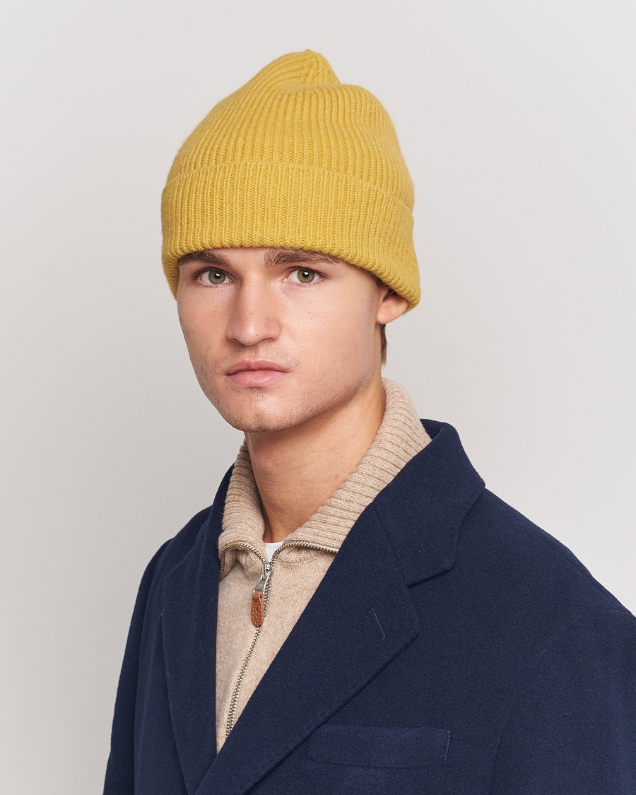 Men |  | Le Bonnet | Lambswool/Caregora Beanie Mustard