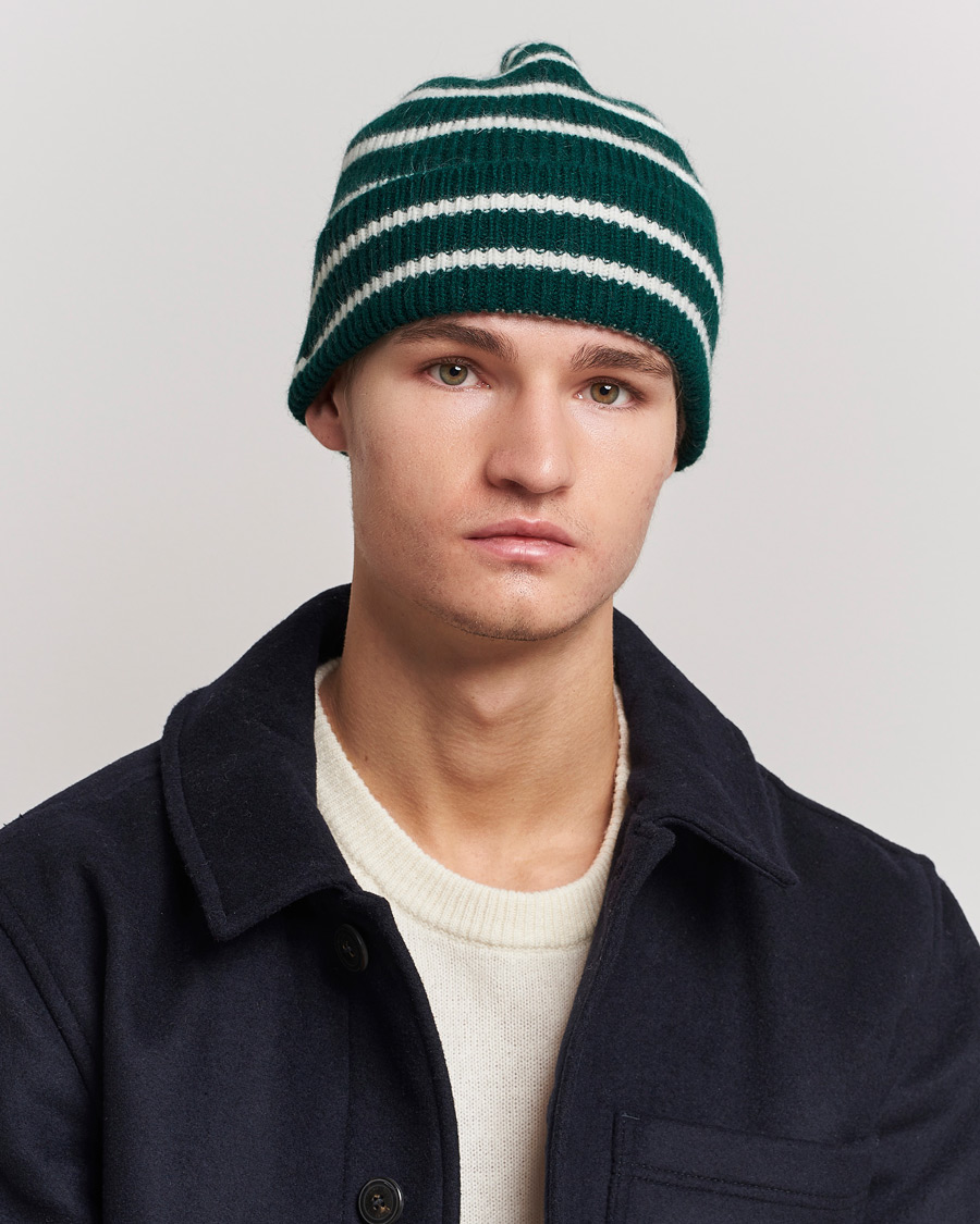 Herren | Mützen | Le Bonnet | Lambswool/Caregora Beanie Moss Strip