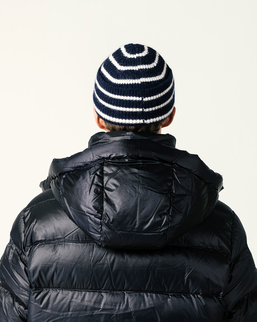 Herren | Le Bonnet Lambswool/Caregora Beanie Midnight Stripe | Le Bonnet | Lambswool/Caregora Beanie Midnight Stripe
