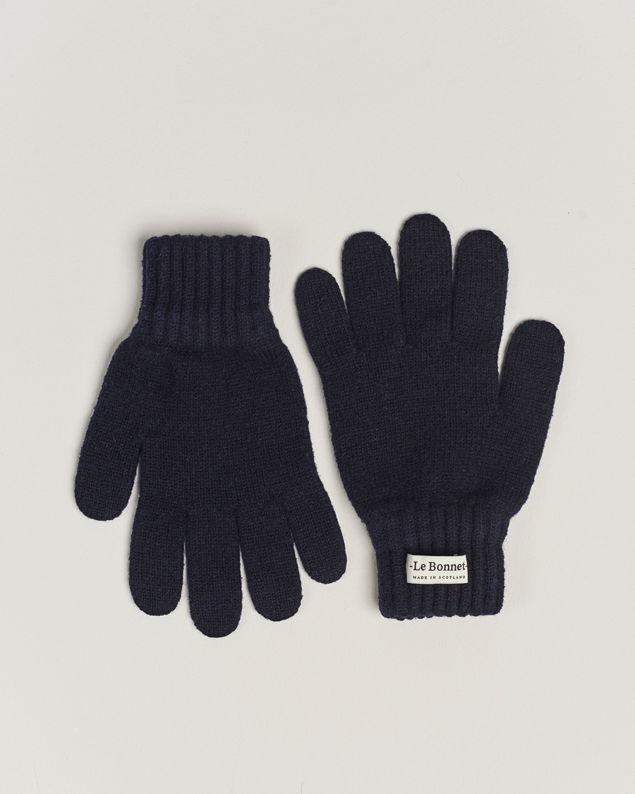 Herren | Le Bonnet Merino Wool Gloves Midnight | Le Bonnet | Merino Wool Gloves Midnight