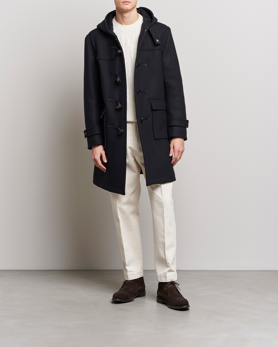 Herren | Jacken | Mackintosh | Weir Wool Hooded Duffle Navy
