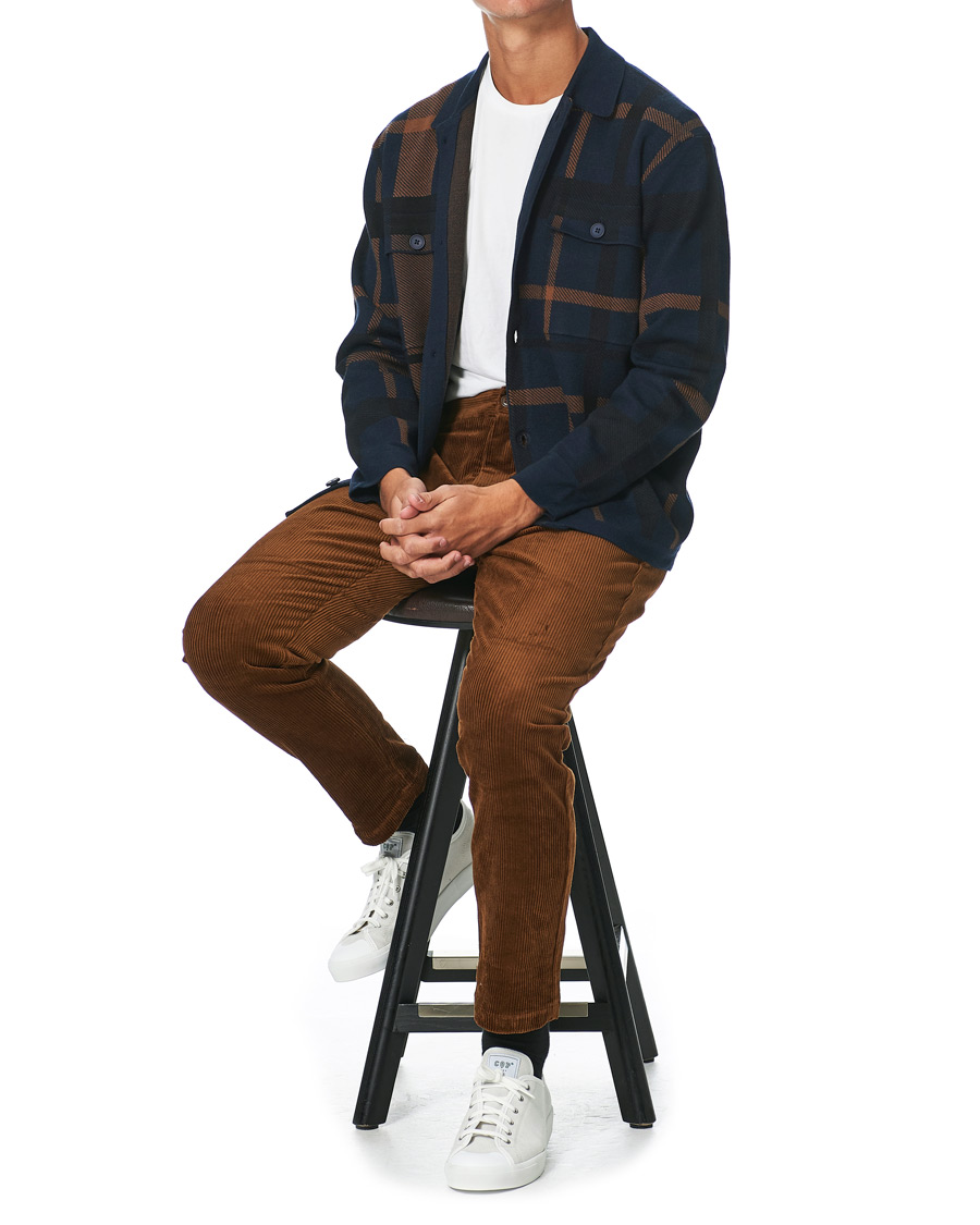 Herren | Pullover | Samsøe Samsøe | Samsøe & Samsøe Ryder Checked Cardigan Sky Captain