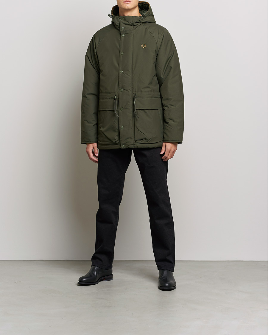 Herren | Best of British | Fred Perry | Padded Zip Through Parka  Hunting Green