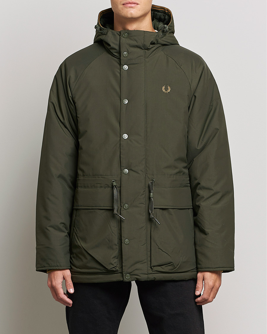 Herren | Jacken | Fred Perry | Padded Zip Through Parka Hunting Green