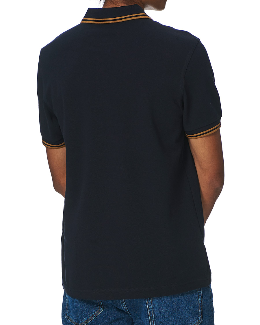 Herren | Poloshirts | Fred Perry | Twin Tip Polo Navy/Dark Caramel