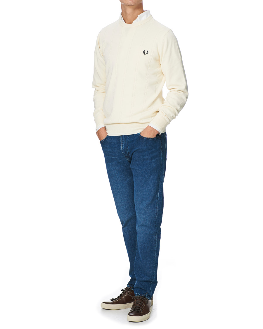 Herren | Pullover | Fred Perry | Cable Knit Crew Neck Jumper Ecru