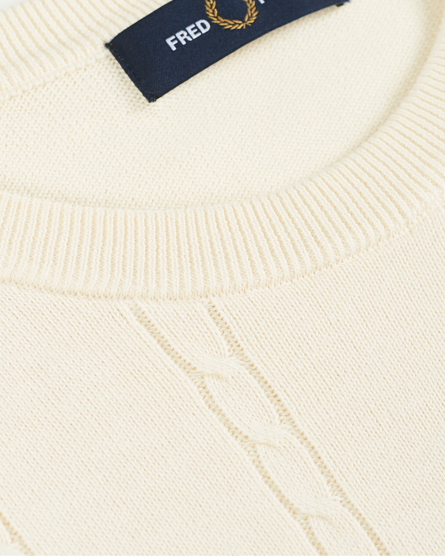 Herren | Pullover | Fred Perry | Cable Knit Crew Neck Jumper Ecru