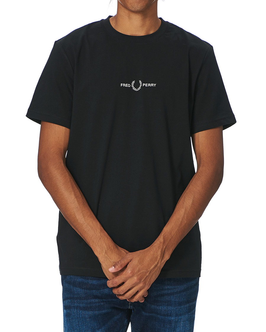 Herren | T-Shirts | Fred Perry | Embroidered T-Shirt Black