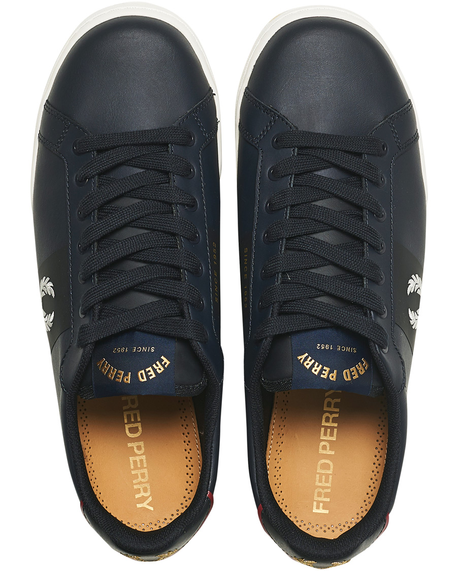 Herren | Fred Perry Bonded Leather Sneakers Navy | Fred Perry | Bonded Leather Sneakers Navy